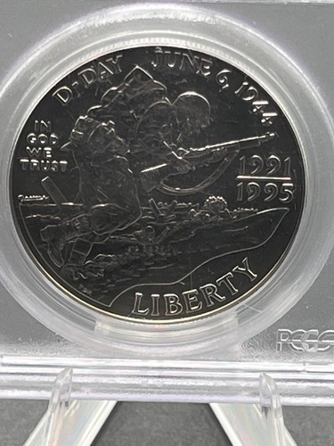 1991-1995 USA $1 Liberty WWII D-Day Coin Graded PCGS MS-69 - Picture 3 of 5