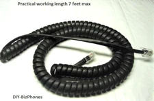10-Pack Lot Black 12Ft Handset Cord for Allworx Phone VoIP 9312 9212 9224 Curly