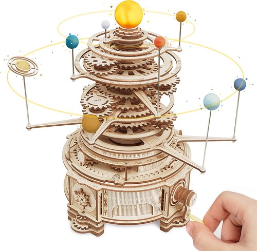 ROKR 3D Wooden Puzzles Huge Orrery Mechanical Model Toy Building Toys Kids Gifts - 第 9/12 張圖片