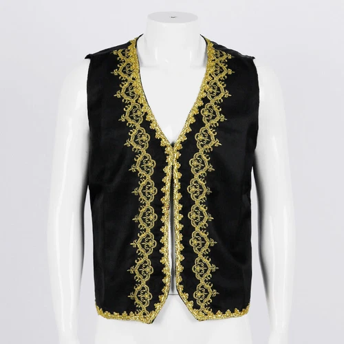 Men Victorian Waistcoat Gilet Dress Jacket Sleeveless Showman Costume Coat - Picture 2 of 10