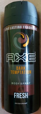Axe Dark Temptation Chocolate Deodorant Body Spray 48hr Fresh  5oz 150ml