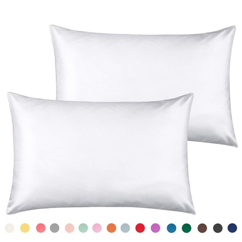 2PC Satin Pillowcases With zipper Closure Pillow Cases Sleeping Hair
