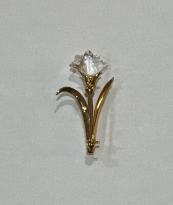 Vintage Swarovski Crystal Memories Mini Lily Flower Brooch 90's Swan Signed