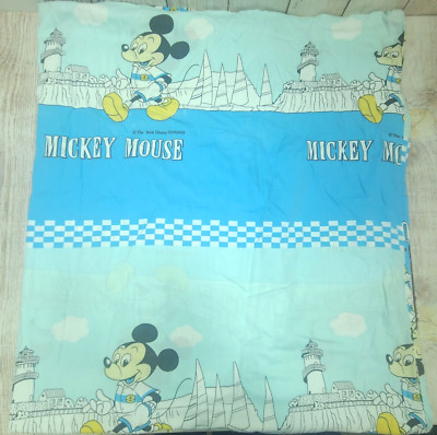 Vintage Walt Disney Mickey Mouse Lighthouse Twin Size Duvet Cover White Blue