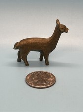 Vintage Miniature Tiny Solid Brass Llama Alpaca Figurine