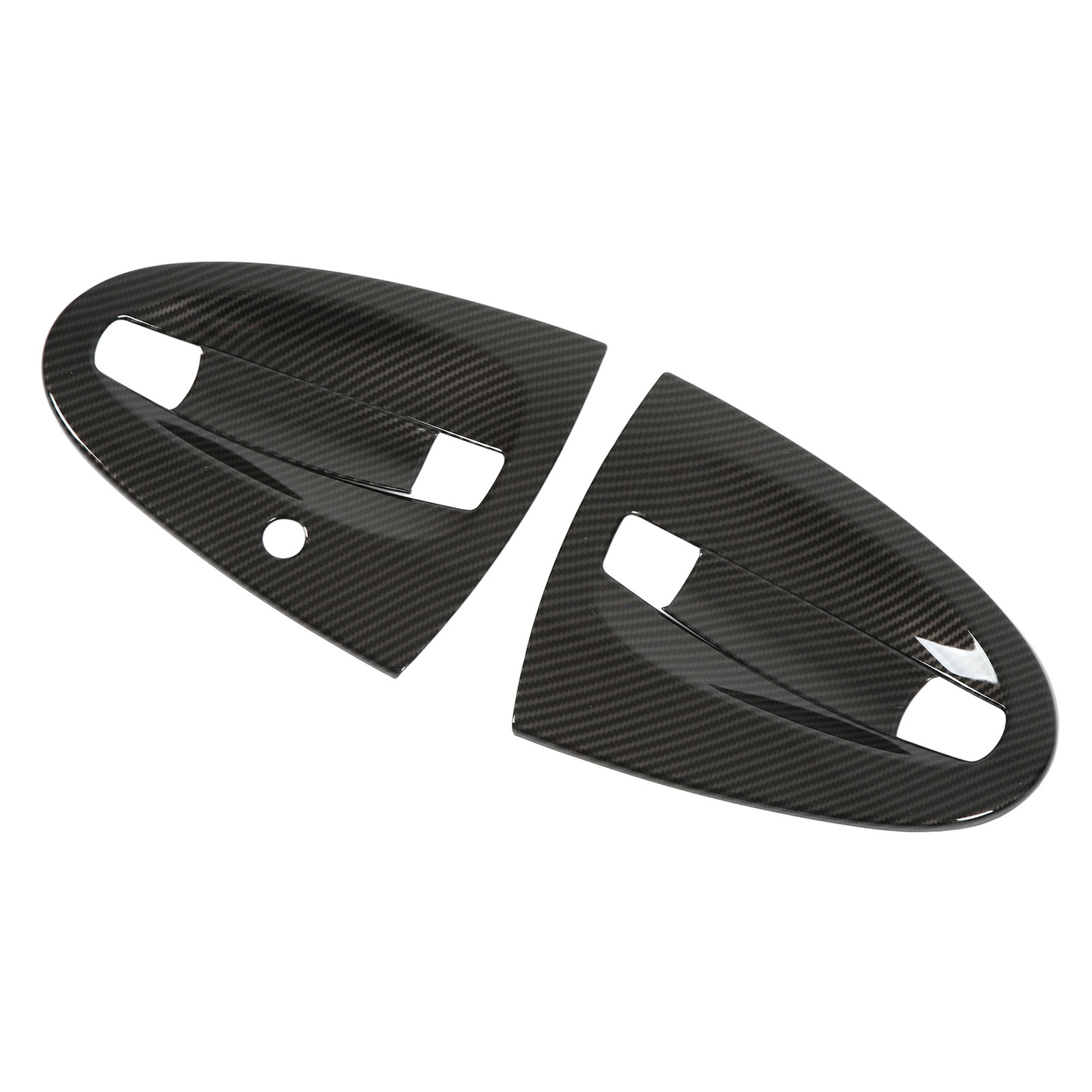 4pcs Carbon Fiber Style Car Door Handle Bowl Cover Trim For Smart