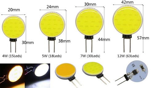 LED chip COB DC 12V cool white lights warm Headlight G4 4W 5W 7W 12W Round lamp - Picture 8 of 10