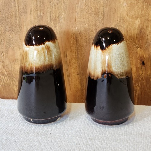 Vintage Pfaltzgraff Gourmet Brown Drip Glaze Salt & Pepper Shaker USA - Picture 3 of 12