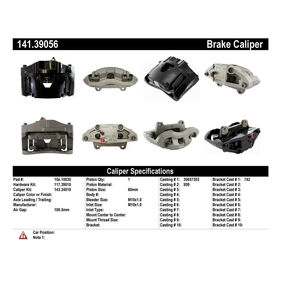 14139056 Pinza de freno de disco delantera centrada del lado del conductor para 03-14 Volvo XC90 Foto 4 de 4