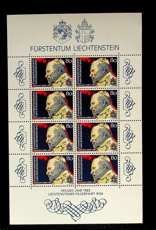 LIECHTENSTEIN Sc 766 NH MINISHEET OF 1983 - POPE JOHN PAUL II - (DL24)