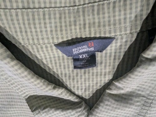 Royal Robbins Button Up Rayon Blend Shirt Mens XXL Relaxed Fit Sage Green Plaid - Picture 4 of 14