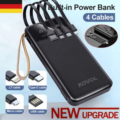 10000mAh Powerbank Externer Batterie Ladegerät ZusatzAkku 4 USB Für Alle Handy