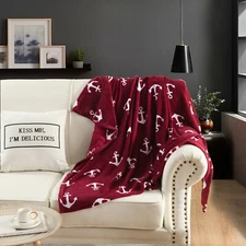 Fleece Throw Blanket Lap Throw Blanket, 50 x 60  Anchor