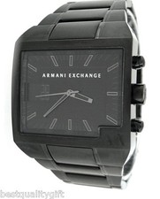 NEW ARMANI EXCHANGE BLACK TONE S/STEEL+DUAL TIME ANA-DIGI DIAL+DATE WATCH AX2088