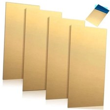 4 Pieces Brass Sheet 6" x 12" x 0.025", 22 Gauge 0.6mm Thickness Brass Plates
