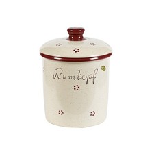 Nik. Schmitt & Sohn 18505 Rumtopf "Rubin", handbemalt, 5l, weiß/rot