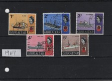 QE II FRÜHES GIBRALTAR F/GEBRAUCHTE BRIEFMARKEN. ( 1967 )