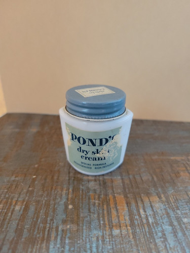 Vintage Full Ponds Skin Cream White Milk Glass Bottle