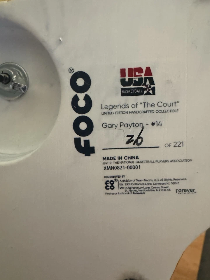 Gary Payton AGOTADO EE. UU. Juegos Olímpicos SuperSonics FOCO Bobblehead CON CAJA Foto 4 de 4