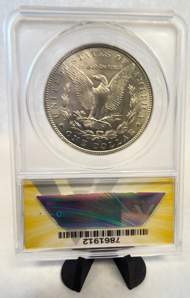 1882-CC $1 Morgan VAM-3D Doubled Date & Ear, Clashed Obverse n & s, Die Brk MS60 - Image 2 of 4