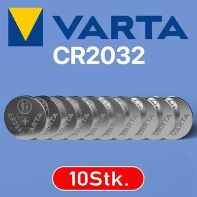 10 x Varta CR2032 CR-2032 Batterien Frische Markenqualität Knopfzellen MHD 2034