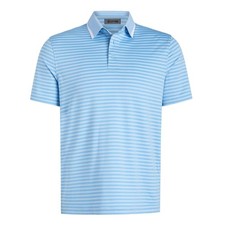 G/Fore Mens Perforated Stripe Jersey Polo Golf Shirt - GMP000120 Baja - New 2026