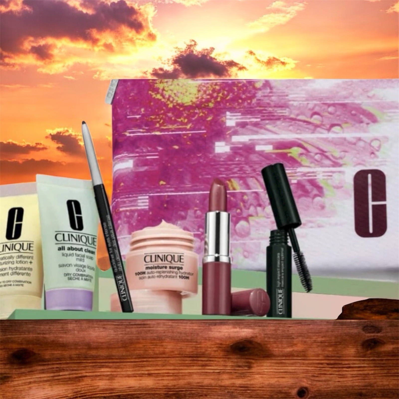 NEW CLINIQUE LOTION MOISTURE SURGE CREAM GIFT SET BAG Christmas Cleanser Face