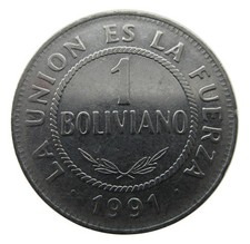 Nr 3982 Bolivia 1 Boliviano 1991, KM# 205 geraltttt83