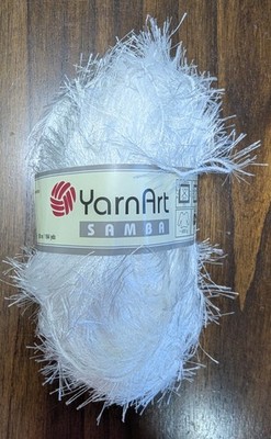 NEW Lot of 3 Skeins of YarnArt Samba Eyelash Yarn in White