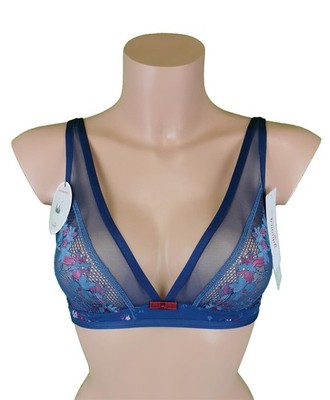 Triumph Electra Spotlight N BH ohne Bügel Bralette Blau Pink Blumen M007/B5 Dess