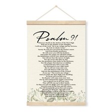Psalms 91 Wall Art, Bible Verses Wall Decor, Inspirational Quotes Bible Verse...