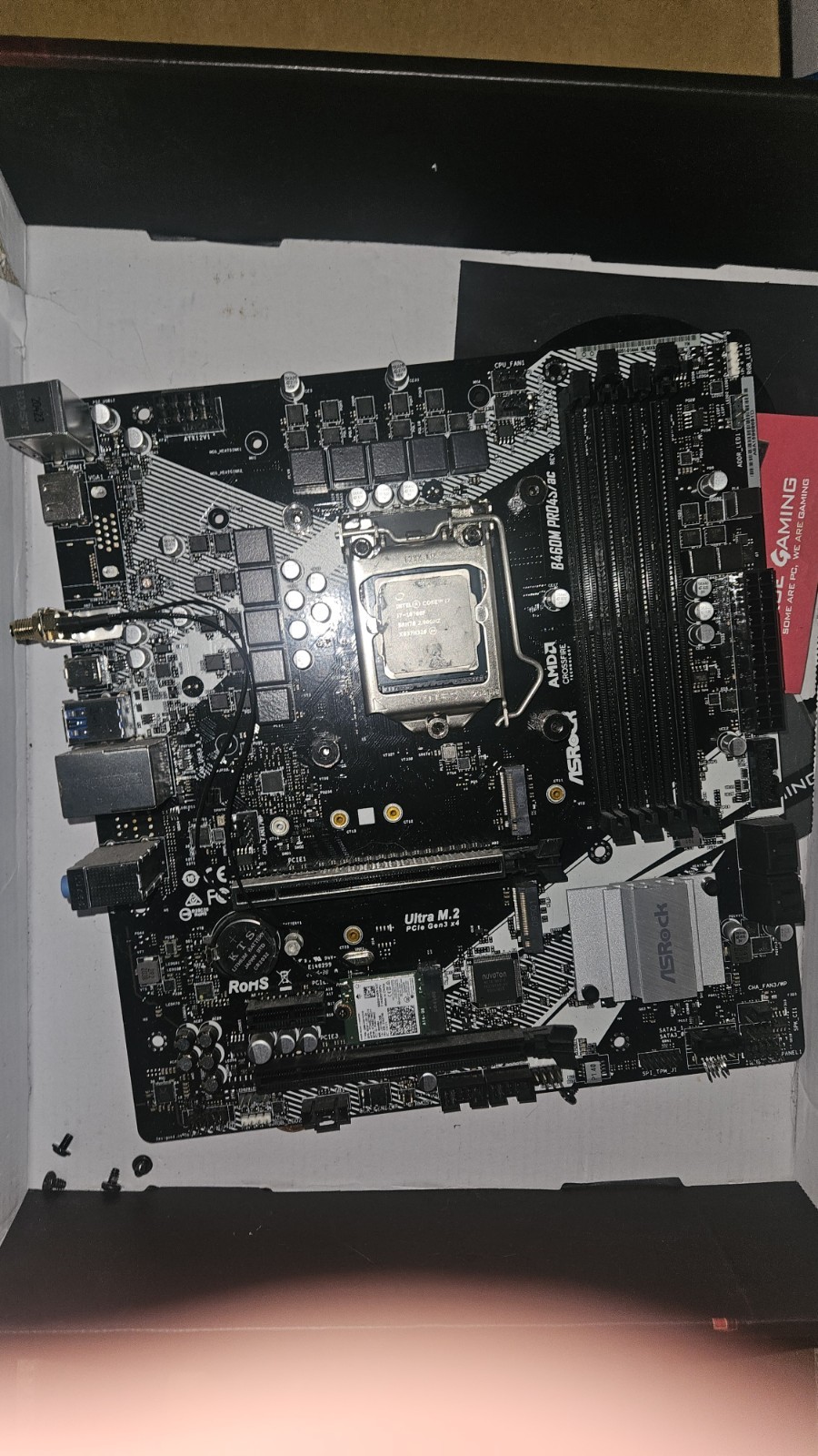 Intel Core i7-10700F 8 core CPU andAsrock b460 micro ATX Motherboard with wifi
