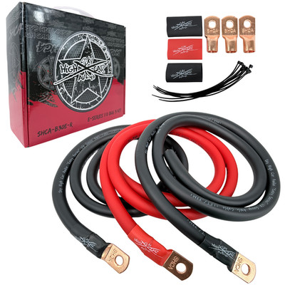 1/0 Gauge Red Big 3 Upgrade Kit CCA Sky High Car Audio Alternator Ground Wire