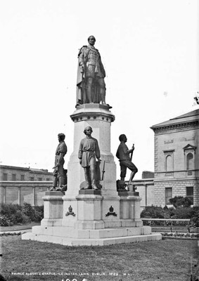 Prince Albert's statue, Leinster Lawn, Dublin City c1900 Ireland OLD PHOTO
