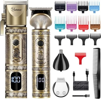 Hatteker Haarschneidemaschine Set Herren Profi Haarschneider Barttrimmer Gold 