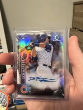 2016 Bowman Chrome KYLE SCHWARBER ROOKIE AUTO RC REFRACTOR /499 MINT ON CARD. rookie card picture