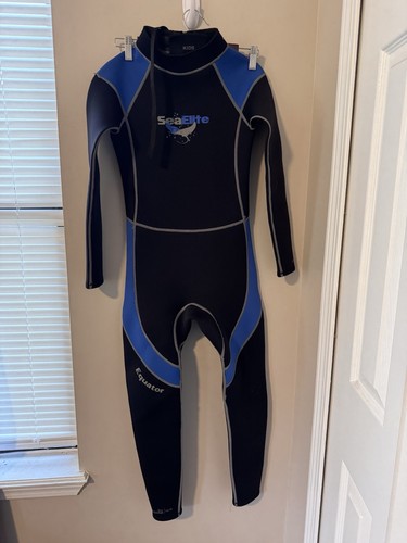 SeaElite Equator Kids Wetsuit Size 12 14 Full Body Scuba Diving Surf Snorkel Blu
