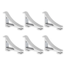 6Pcs Refrigerator Shelf Clips, 1.3" Aluminum Cooler Rack Support, Silver