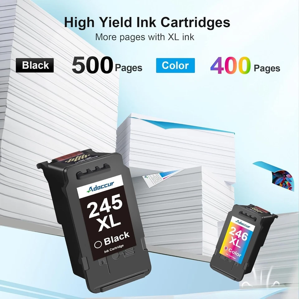 PG-245XL CL-246XL Ink Cartridge Combo Pack for Canon Pixma Printers High Yield - Image 4 of 4
