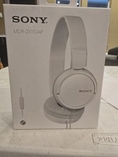Sony MDR-ZX110AP Headphones White Wired Stereo Headset with Mic NEW