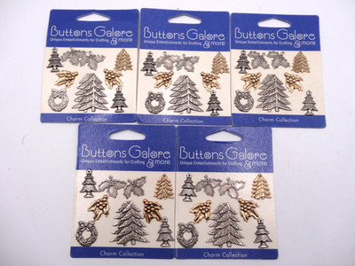 Buttons Galore & more Charm Collection Christmas theme  Charms 5 New Packs