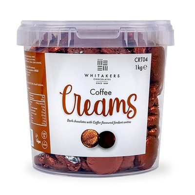 Whitakers Kaffee Fondant Cremes 1Kg | Dunkle Schokolade | Vegan | 120 Stück