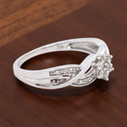 ESTATE SOLID 10K WHITE GOLD NATURAL DIAMOND CROSSOVER BAND RING SIZE 7 #7888 — photo 3