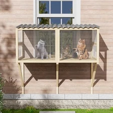 Cat Catio, Cats Window Perch for Large Indoor Expandable Wooden Box Enclosure