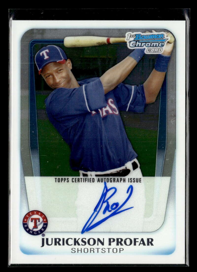 2011 Bowman Jurickson Profar Chrome Prospect Auto Autograph #BCP82 UX4272