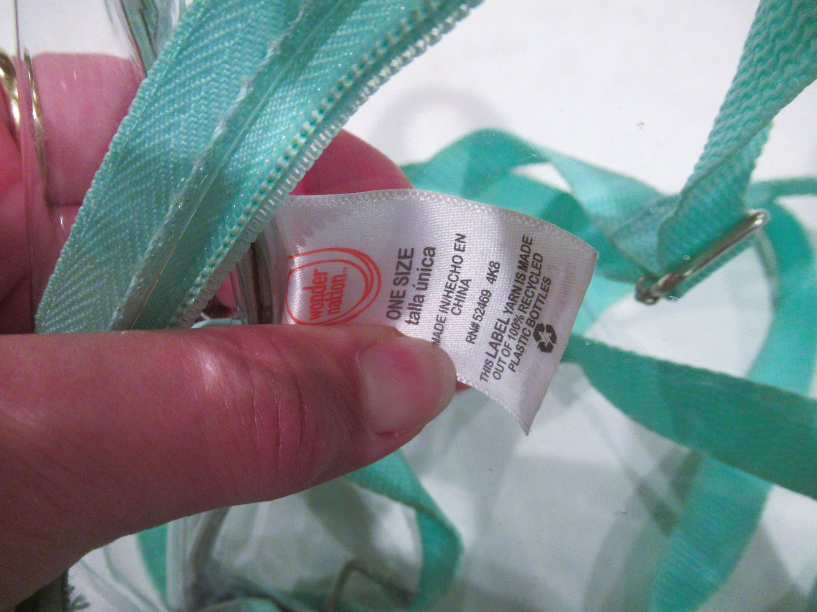 Clear plastic backpack, watermelon pattern, blue … - image 8