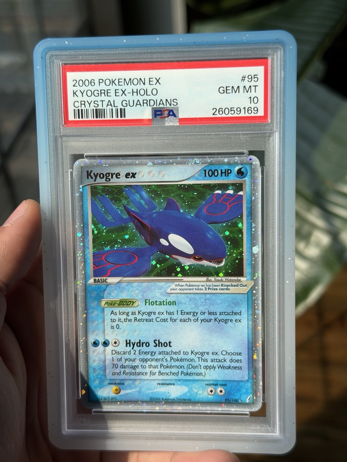 Pokemon 2006 Kyogre EX Holo Crystal Guardians Card 95/100 PSA GEM MINT 10 POP 71