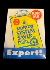 Morton Salt System Saver Expert On Water Softener Ask Me Easy Open Pin Vintage