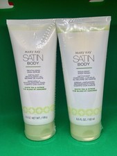 New Mary Kay Satin Body White Tea  Citrus Indulgent Shea Wash  Scrub 6.5 oz.