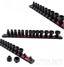 13pc 1/4" Drive Nano Low Profile Impact Socket Set METRIC W/ Aluminum Holder